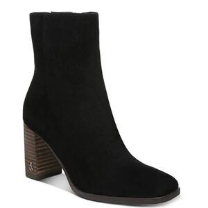 Sam Edelman Osten Black Stacked Block Heel Almond Toe Ankle Booties Size 6